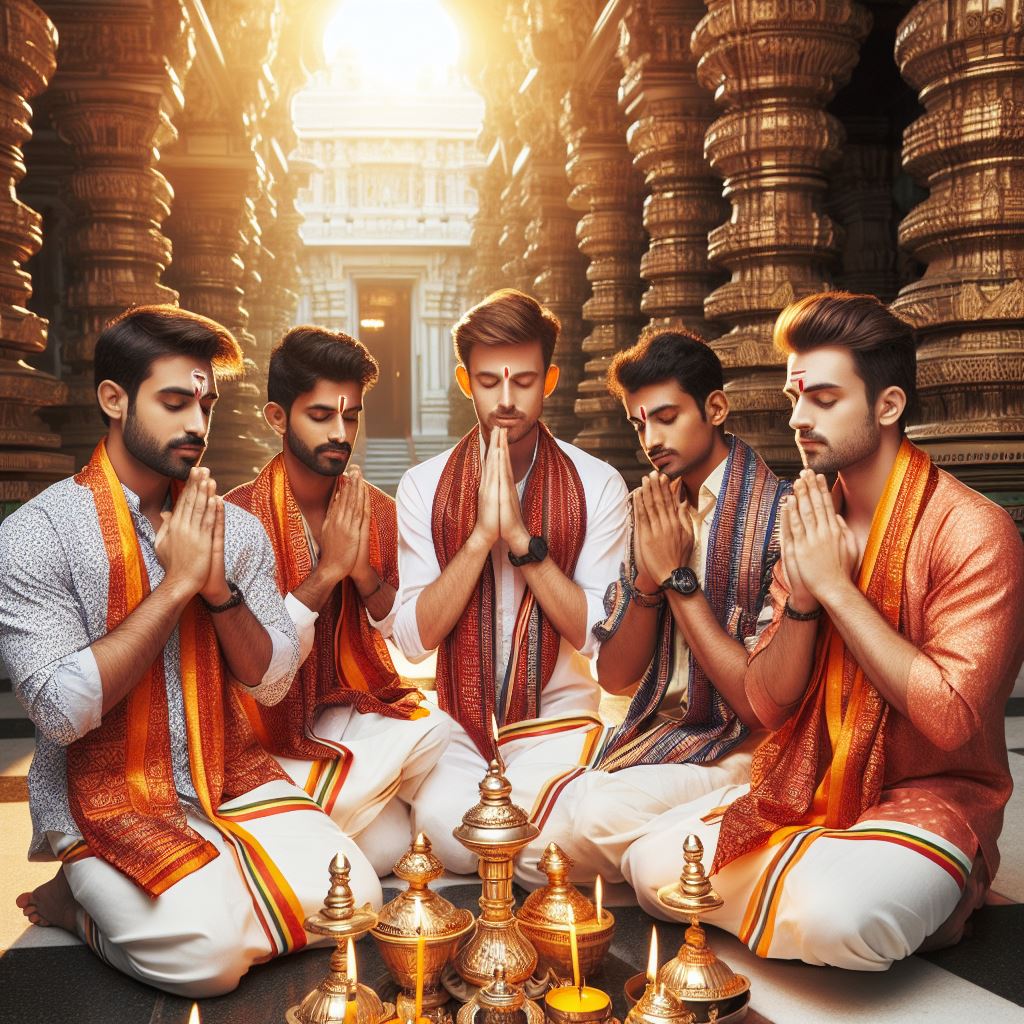 Friends Pray At Tirupati